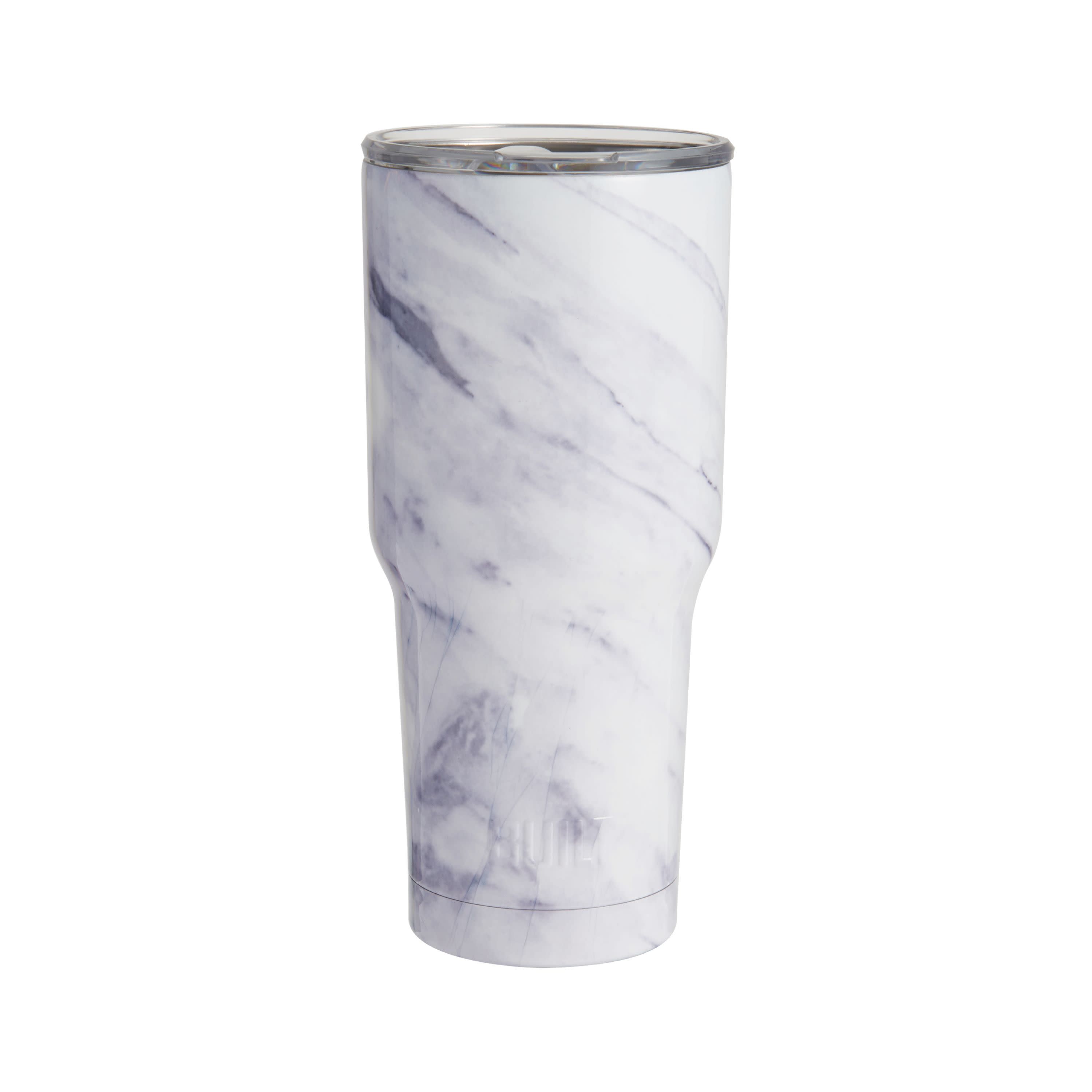Built 30ounce Double Wall Stainless Steel Tumbler, White Marble