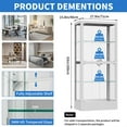 thumbnail image 4 of WOOW DEPOT 63" Tempered Glass Display Cabinet Heavy Duty 4-Tier Metal Curio Cabinet w/ 4 Glass Doors, RGB LED Light, Safe Lock & 2 Keys, Adjustable Shelves, Storage Shelving Unit Organizer Rack, 4 of 10