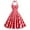 DT-Red, variant on Women's Halter Neck Gingham Dress-Fit & Flare-For Garden Party-Green & White Check