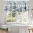 thumbnail image 4 of Ocean Starfish Valances for Windows Coastal Vintage Blue Sea Shell Seahorse Jellyfish Stripe Valance Curtains Rod Pocket Bathroom Small Window Treatments for Kitchen Living Room Bedroom, 42"x12", 4 of 7