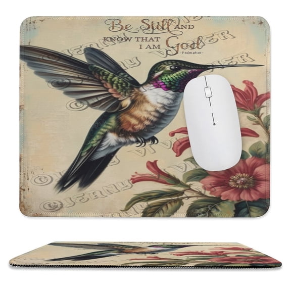 Hummingbird Gaming Mouse Pad Custom,Bird Mouse Pads for Wireless Mouse Desk Accessories,Small Mouse Pads for Desk,Stitched Edge Mousepad with Non-Slip Rubber Base 10"x12"