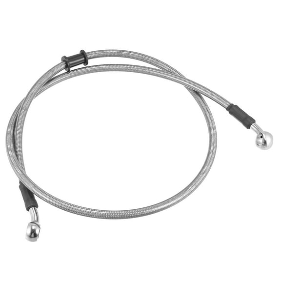 100cm 39.37" 10mm Motorcycle Braided Brake Clutch Oil Hoses Line Pipe Clutch Throttle Gas Line Fuel Pipe Silver Tone