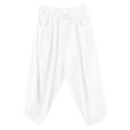 thumbnail image 4 of Ketyyh-chn99 Casual Pants Women Palazzo Lounge Pants Work Pants Loose Flowy Dress Pants Comfy Trousers Straight Pants White,L, 4 of 4