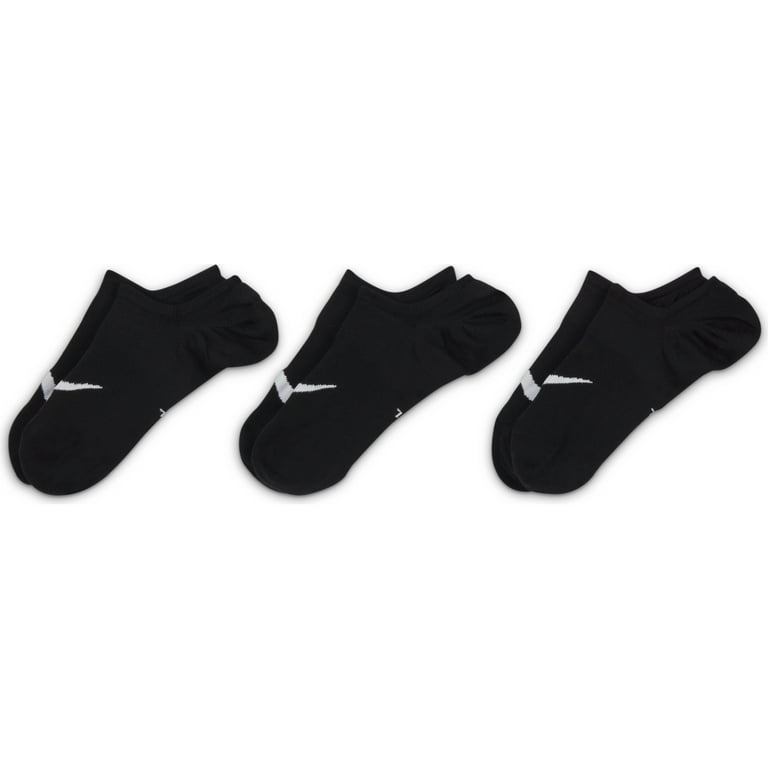 Nike Everyday Plus Lightweight Women s Training Footie Socks 3 Pairs Black White Small Walmart