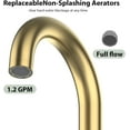 thumbnail image 3 of 8 Inch Bathroom Faucet, Brushed Gold Widespread Bathroom Sink Faucet, Bathroom Faucet for Sink 3 Hole with Stainless Steel Pop-up Drain, Modern and Beautiful for Your Bathroom-Brushed Gold, 3 of 6