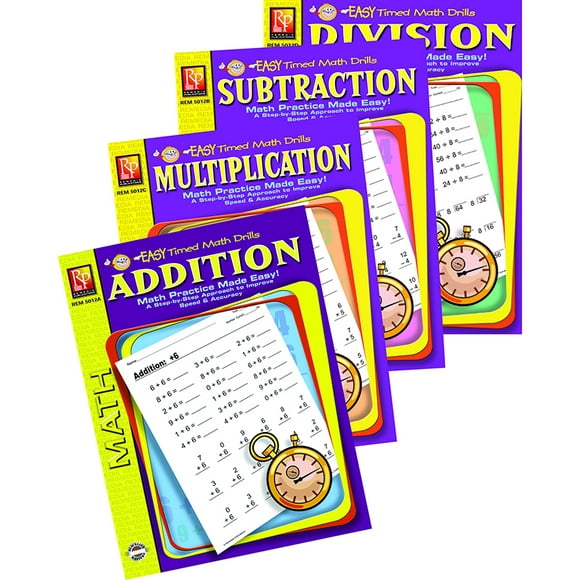 REMEDIA PUBLICATIONS Exercices Mathématiques Chronométrés Faciles 4 Set de Livres