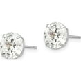 thumbnail image 2 of 14K White Gold 8mm Round Cz Post Earrings (9 X 9) Made In Vietnam xd31wcz, 2 of 5