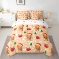 thumbnail image 2 of jejeloiu Cartoon Snowmen Biscuit Bedding Comforter Set 7pcs,Merry Xmas Queen Bedding Sets,Happy Christmas Queen Sheet Sets For Teens,Luxury Bedroom Decor Reversible, 2 of 8