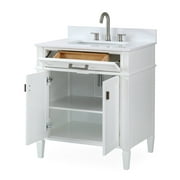 Tennant Brand 30 Modern White Bathroom Vanity with White Quartz Top
