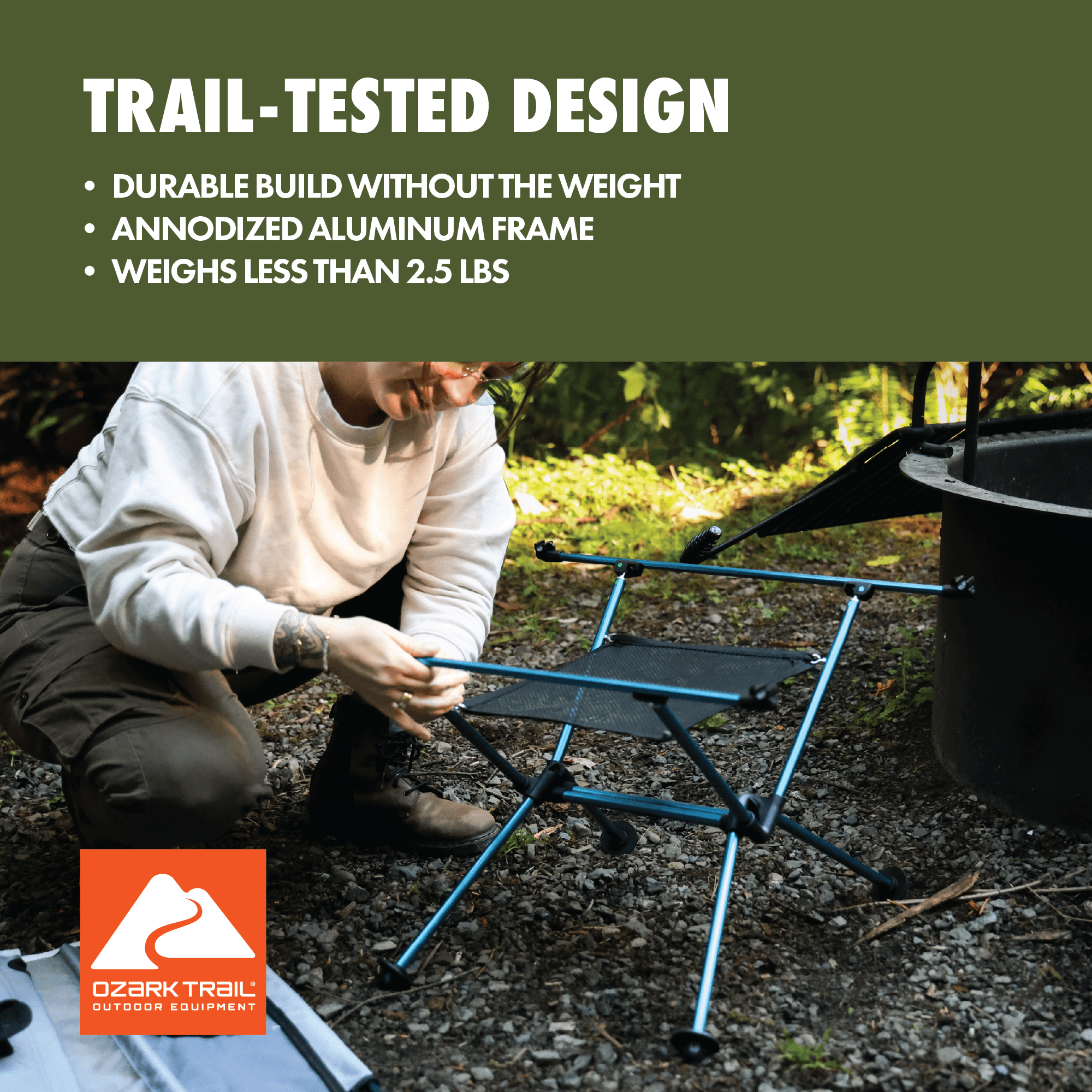 Ozark Trail Ultralight Camp Table With Carry Bag - 21.2" x 20.7" x 14.8"