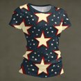 thumbnail image 3 of KDDYLITQ 250th Anniversary Usa Shirts for Women Causal American Flag Short Sleeve Tops 4th July Red White and Blue American Birthday Blouses Usa Flag Fashion Crew Neck Tees Navy M, 3 of 8