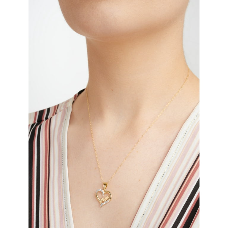 hn♡mama Forever Facets Mom Heart Cubic Zirconia 18