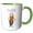 Green/White, variant on 3drose, Funny Cute Colorful Cicada Insect Bug Cartoon, 11oz Two-tone Red Mug