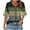 Army Green-Shirts, variant on Jsaierl 3/4 Sleeve Womens Tops Plus Size V Neck Shirts Ruffle Trim Fashion Striped Petite Blouses Flowy Loose Fit Tunic Top S-2XL