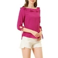 thumbnail image 4 of BLUSA DE POLKA DOTS PARA MUJER CON CUELLO VOLANTE Y MANGA CORTA TRANSPARENTE VERANO XL ROSA FUERTE, 4 of 6
