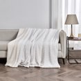 thumbnail image 3 of Ribbed Plush Sherpa Reversible Throw Blanket (50" x 60" Throw, White), 3 of 5