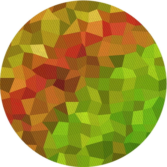 Ahgly Company Indoor Round Patterned Pistachio Green Area Rugs, 8' Round