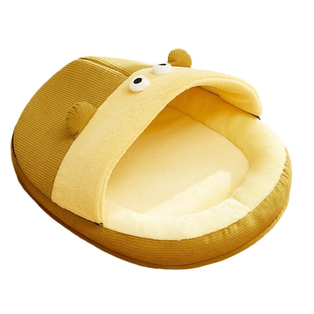Cama cueva para mascotas, suave, extraíble, antideslizante, para perros, gatos y cachorros Verde