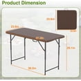thumbnail image 3 of PayLessHere 4FT Folding Table Waterproof with Carry Handle with Lock,Brown Ratten, 3 of 7