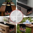 thumbnail image 5 of Burlap Table Runner 36 Inches Long,Spring Watercolor Flower Butterfly Non-Slip Kitchen Table Runners for Dining Room Everyday Use Party Table Decorations Country Plant on Black, 5 of 9