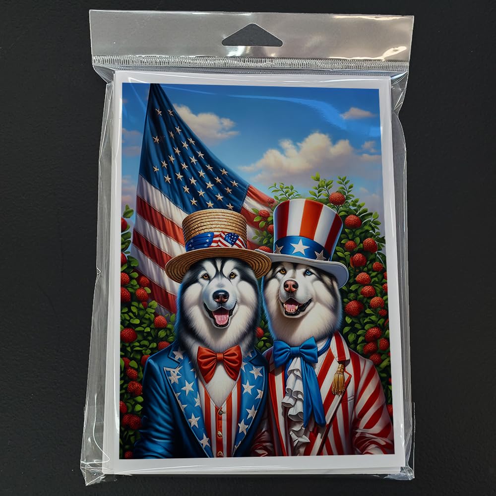 All American Alaskan Malamute Greeting Cards Pack of 8 7 in x 5 in
