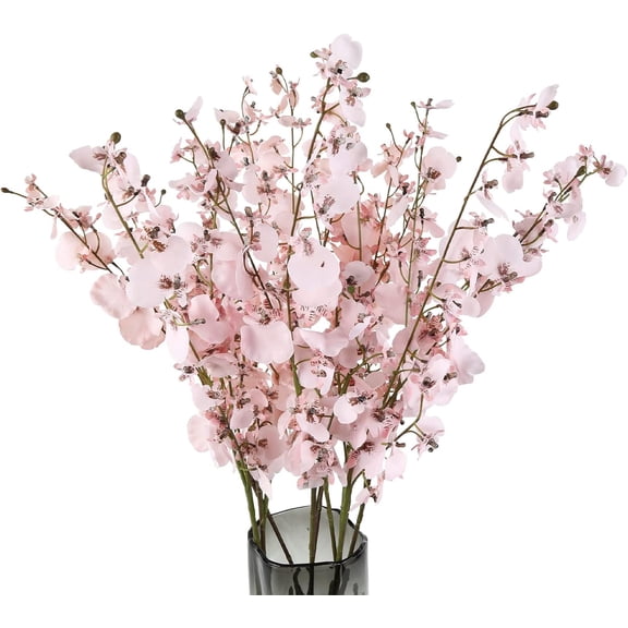 Artificial Orchids Silk Flowers,10 PCS (Each 37'') White Orchids Artificial Flowers Fake Orchid Long Stem Artificial Flowers Fake Silk Flowers for Indoor Outdoor Wedding Home Office Decoration(White)