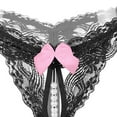 thumbnail image 6 of TMOYZQ Women's Pearl T Back G String Thongs Floral Lace Bow Beaded Crotchless Panties Thong Underwear Sexy Briefs Underpants Exotic Underwear Naughty Lingerie, 6 of 6