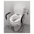 thumbnail image 6 of - Toilet Seat Riser with Handles 4 inch (Fits Round and Elongated up to 15"), Raised with Lid, Seniors, 6 of 9