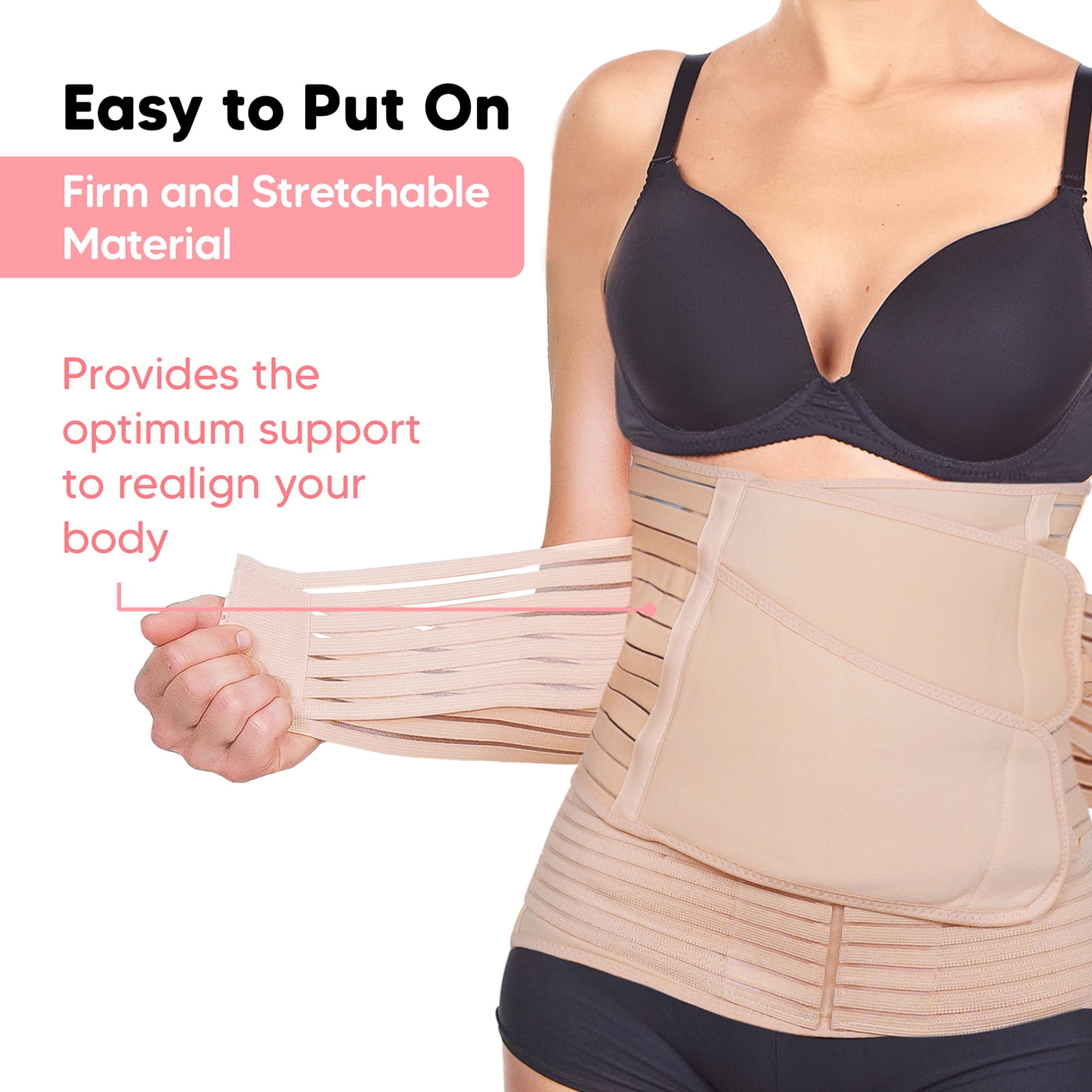 KeaBabies 2-in-1 Postpartum Belly Support Recovery Belts, Soft