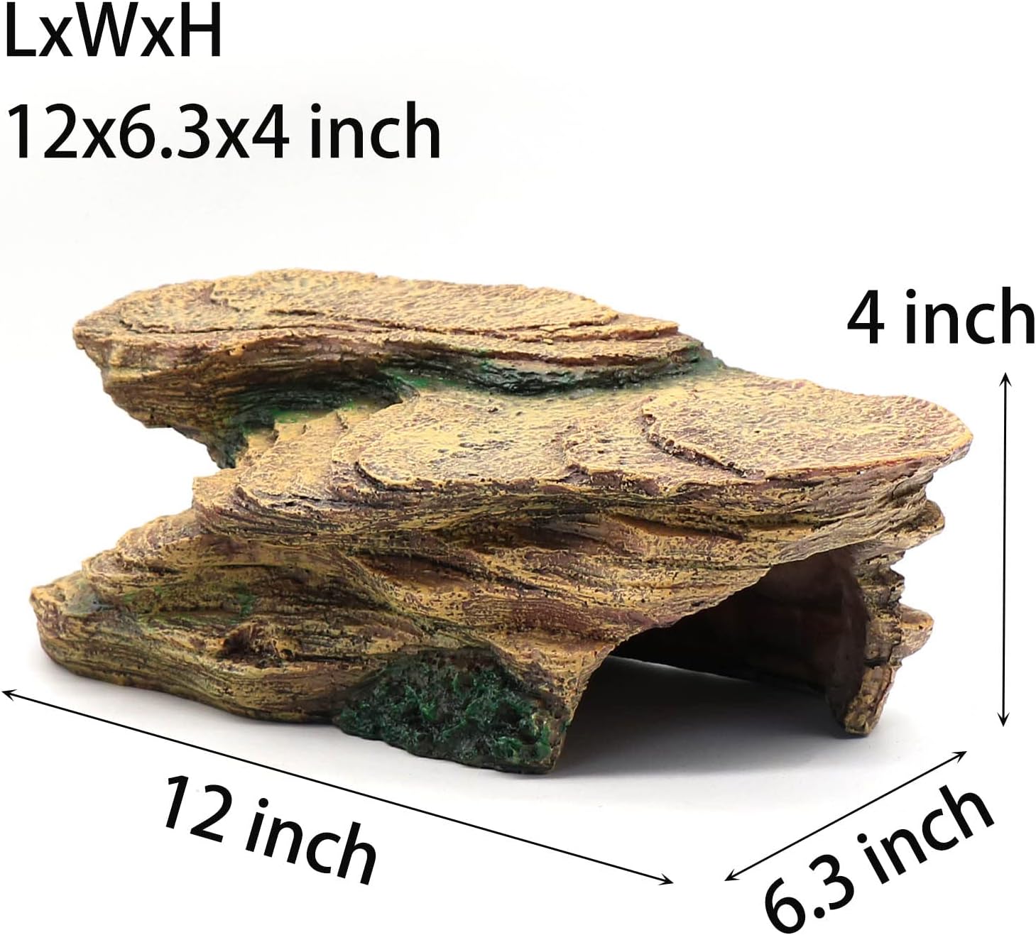 Turtle Basking Platform Shale Scape Step Ledge, Reptile Cave Hideout Tank Accessories Decorations for Reptiles, Amphibians, Leopard Gecko, Bearded Dragons, Lizard, Frogs