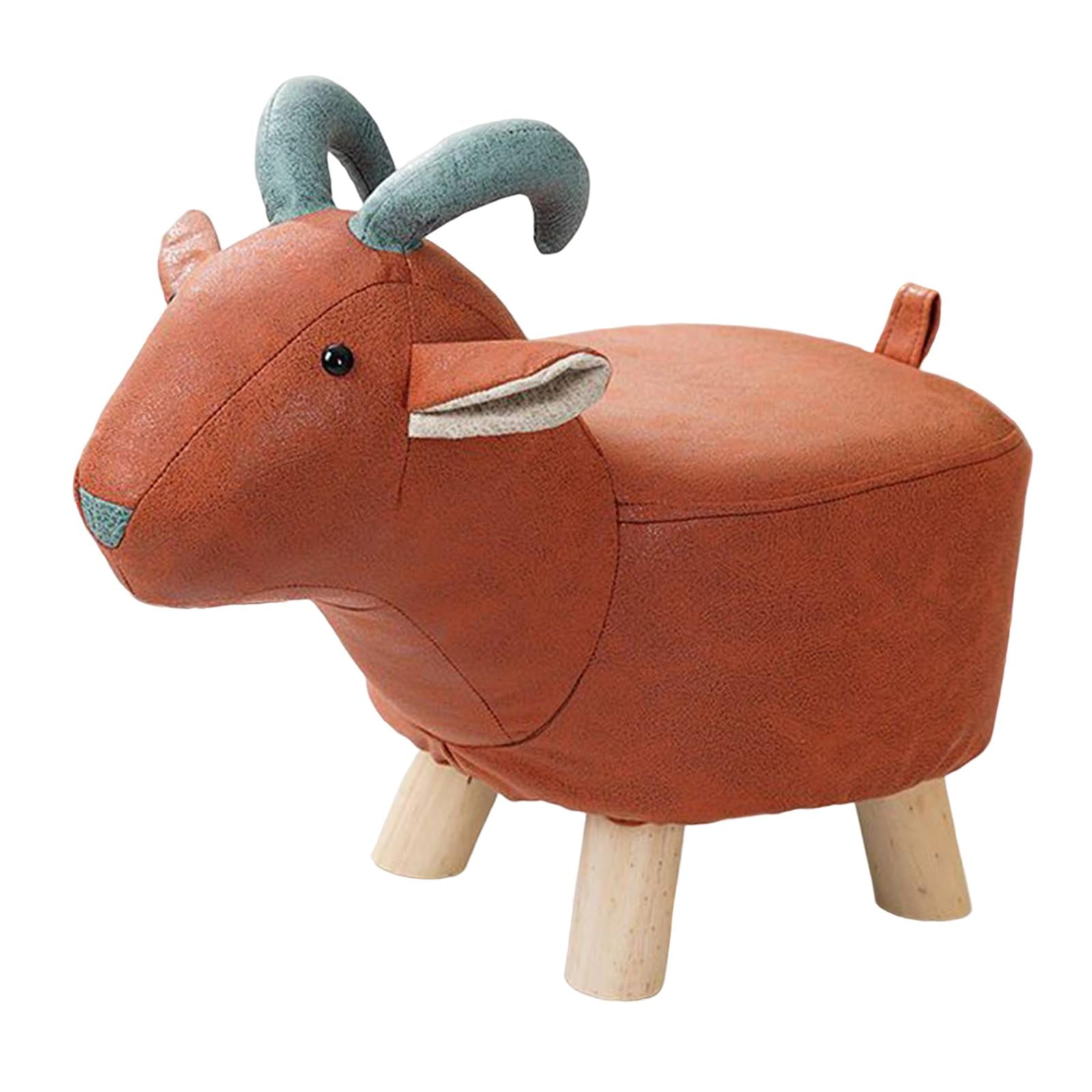 Animal Footstool Footrest Ottoman Wood Multifunctional Cute Cartoon Room Decor Bench for Porch, Living Room, Entryway, Guest Room, Bedroom