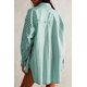 thumbnail image 4 of Camisa CHYRII para mujer, a rayas, con botones, verde, talla S, algodón, 4 of 6