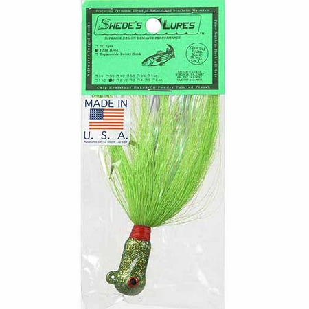 Bucktail Worm - Swede's Lures Popeye Head Bucktails, 2 oz