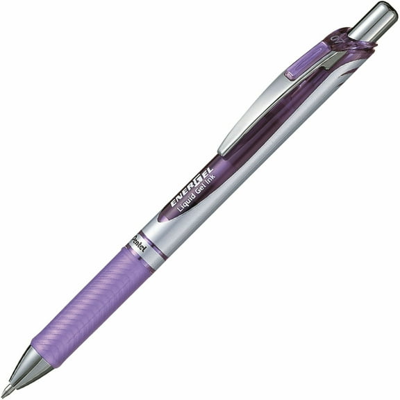 Pentel Retractable Gel Roller, (0.7mm) Metal Tip, Lilac Ink