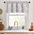 thumbnail image 2 of Printed Window Kitchen Valance, Linen Texture Retro Style Small Curtain Rod Pocket Valance for Bedroom Bathroom, 52 X 18 Inch, One Panel, Semi-Blackout, 2 of 6