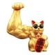 thumbnail image 2 of Figura decorativa de gato chino, regalo con brazo gigante fuerte y musculoso que abre el brazo. oro rico, 2 of 8