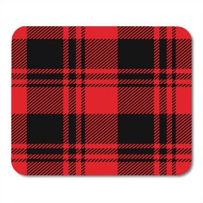 SIDONKU Red Check Lumberjack Bedclothes Black Breakfast Buffalo Casual Mousepad Mouse Pad Mouse Mat 9x10 inch