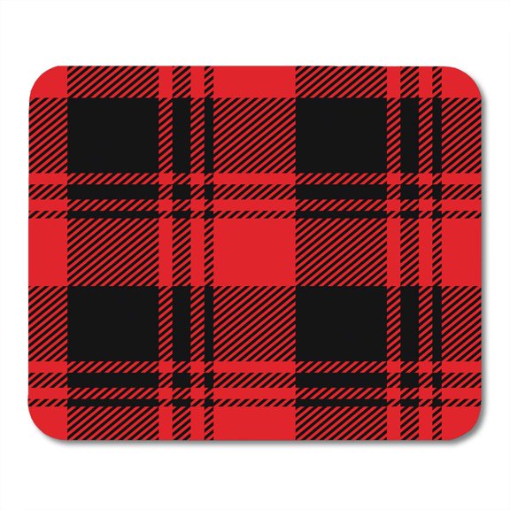 SIDONKU Red Check Lumberjack Bedclothes Black Breakfast Buffalo Casual Mousepad Mouse Pad Mouse Mat 9x10 inch