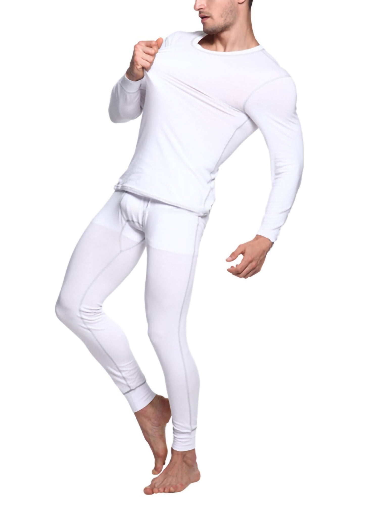 2 PCS/Set Men Winter Fleece Underwear Thermal Motorcycle Warm Shirts Sportswear 