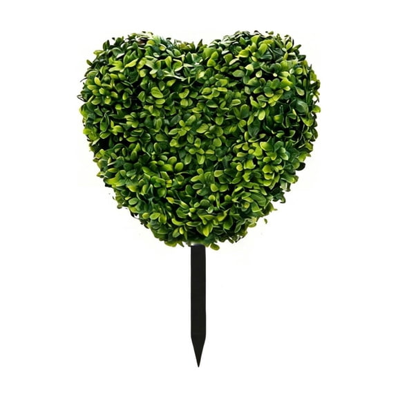 Artificial Heart-Shaped Boxwood Topiary , Fake Evergreen Faux Plant for Outdoor, Front Porch Decor 30x30 cm