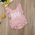 thumbnail image 2 of Bagilaanoe Newborn Baby Girl Rompers Letter Print Ruffle Sleeveless Bodysuits 6M 12M 18M 24M Infant Casual Backless One Piece Short Jumpsuit, 2 of 7