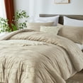 thumbnail image 6 of Davulos King Comforter Set - Khaki Comforter, Boho Tufted Shabby Chic Bedding, 3 Pieces Vintage Farmhouse Bed Set for All Seasons, Fluffy Soft Bedding with 2 Pillow Shams, 6 of 10