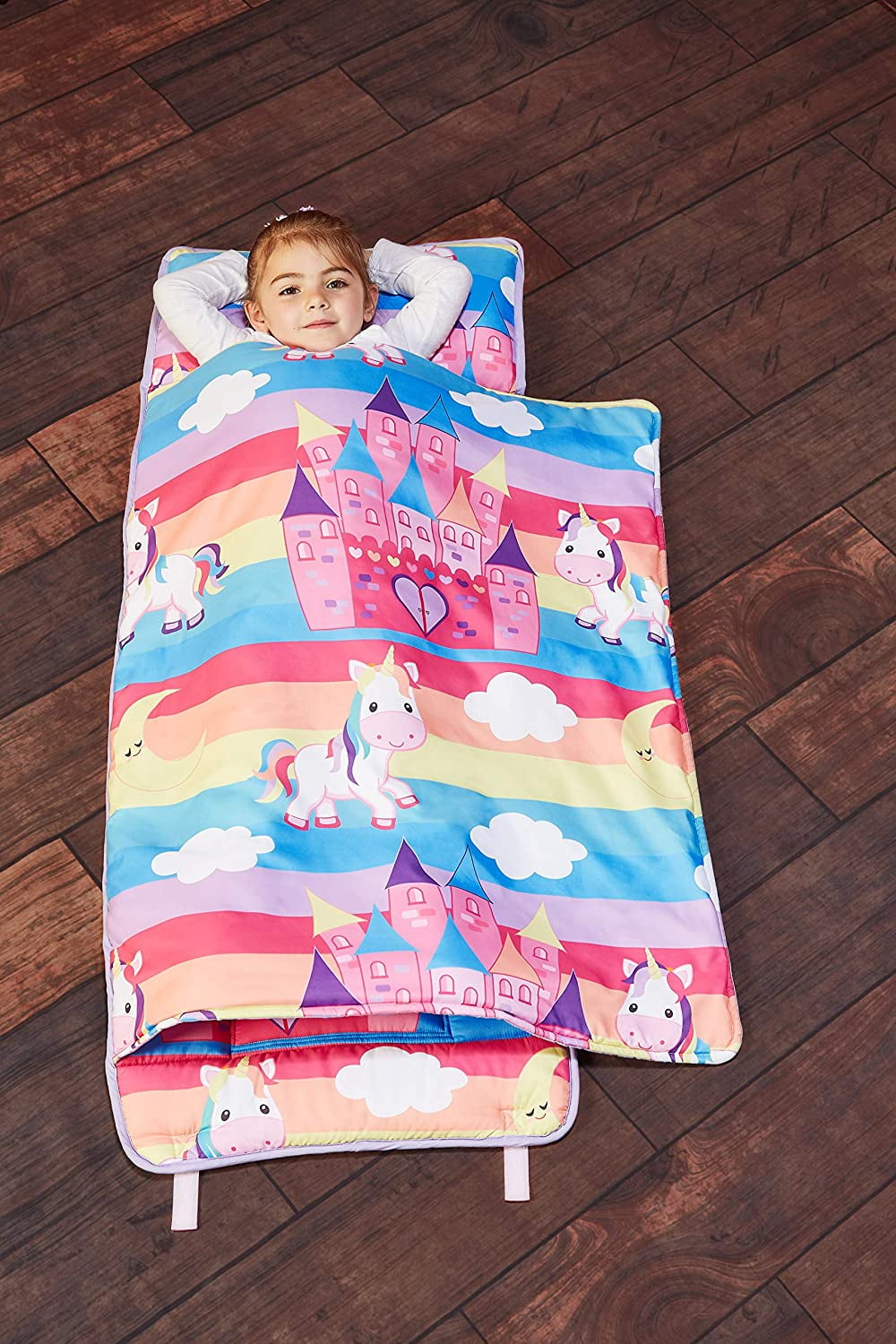 EVERYDAY KIDS Toddler Nap Mat with Removable Pillow Unicorn Dreams