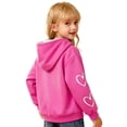 thumbnail image 3 of Shadoumai Girls Casual Zip Up Hoodie With Printed Design Kids Pullover Sweatshirt Soft Blend Long Sleeve Outerwear,Kids Hoodies, 3 of 6