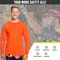 thumbnail image 2 of Radyan Hi Visibility Men's Long Sleeve Safety Shirts - 10 Pack, 100% Polyester, Size: Adult, 2 of 5