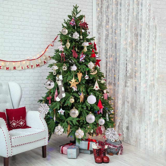 Puntoco Liquidación De Adornos Decorativos Navideños, Adornos Navideños, Caja De Regalo Con forma De Bola Hueca Pintada, Juego De Adornos Colgantes Decorativos Para Árboles De Navidad
