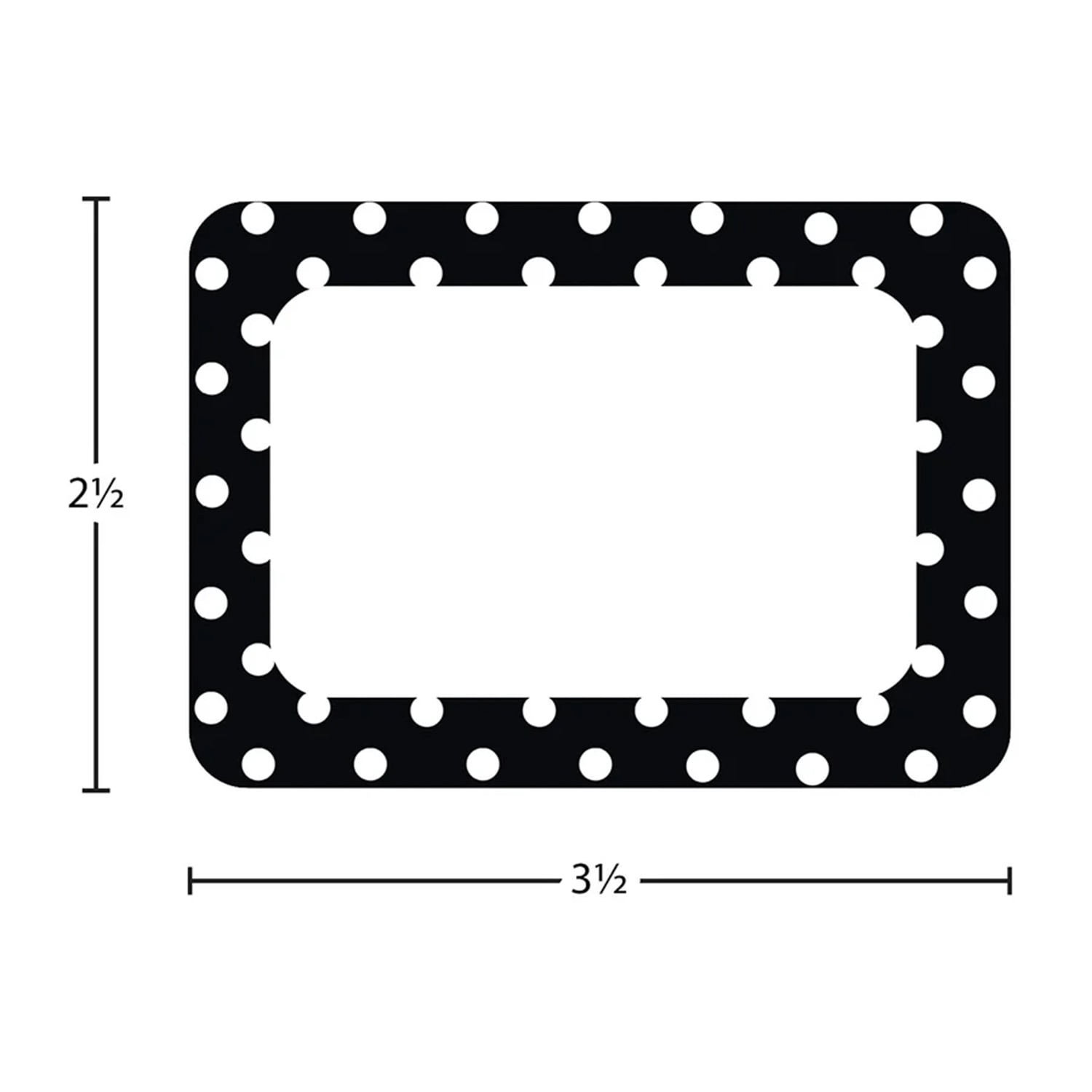 Teacher Created Resources Black Polka Dots 2 Name Tags/Labels, 36 Per Pack, 6 Packs