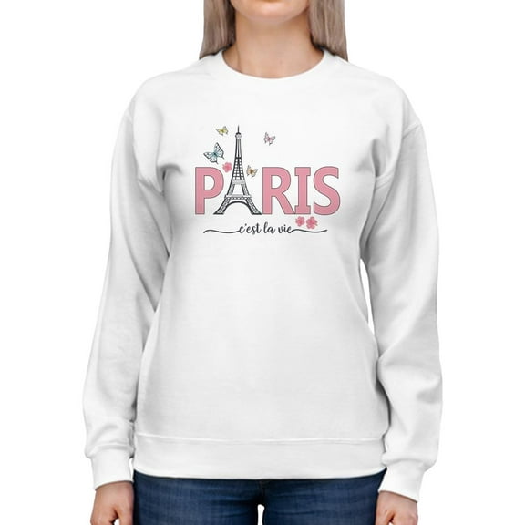 Butterfly C'est La Vie Paris Sweatshirt Women -Image by Shutterstock, Female 3X-Large