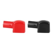 Pair Battery Terminal Covers Car Positive Negative Insulating Protector Cap Red Black