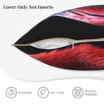thumbnail image 5 of Haiem Closeup Red Flamingo Portrait Print Velvet Soft Solid Decorative Square Throw Pillow Covers Set with Elegant Piping Christmas Cushion Case for Sofa Bedroom Car-18"x18", 5 of 8